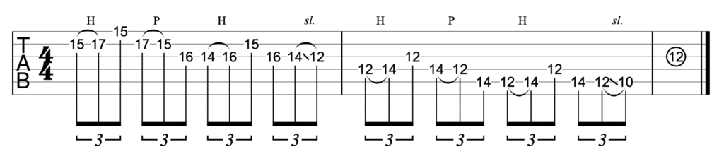 Descending pentatonic exercise in G major